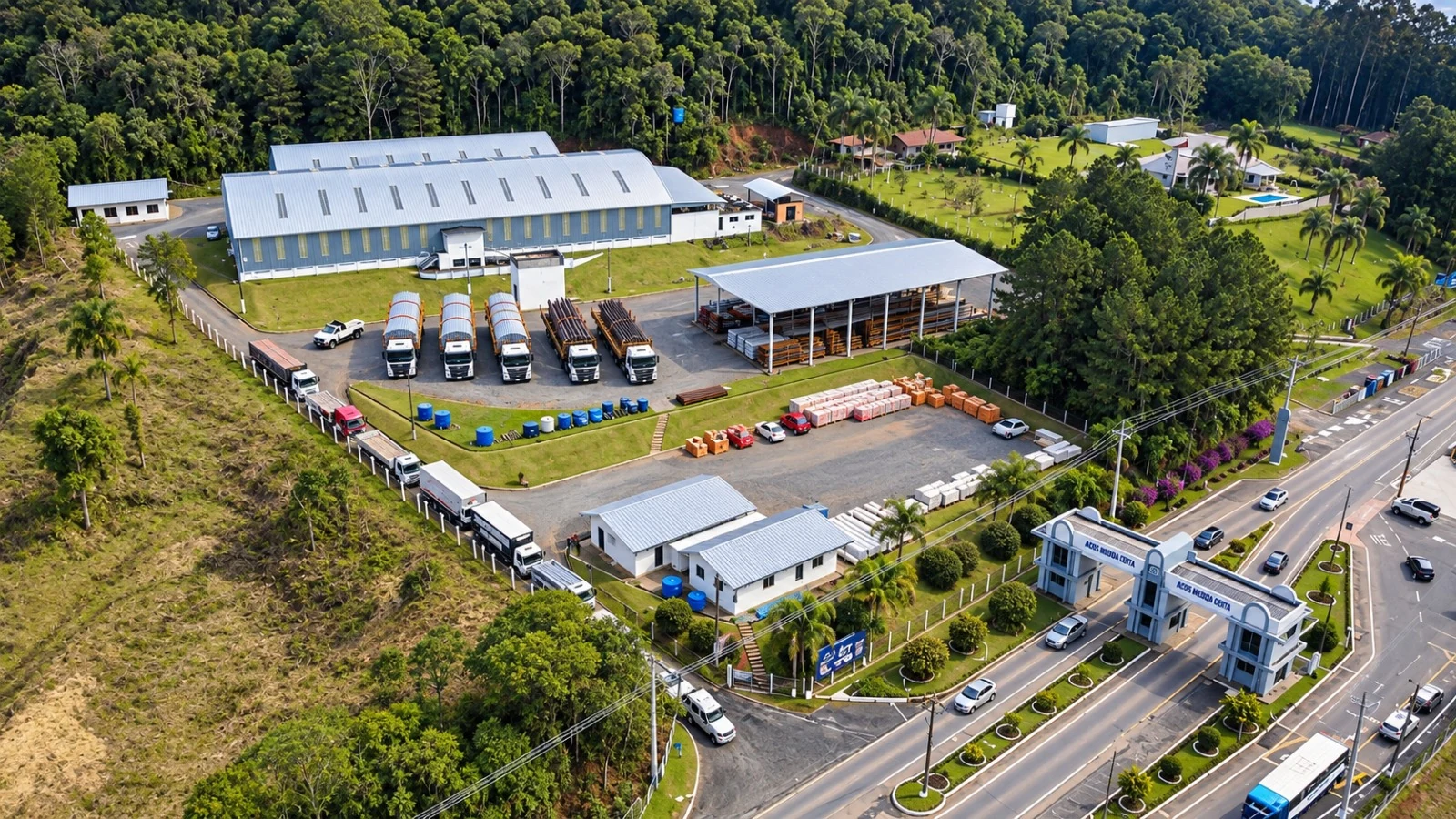 Estrutura de aço em uma construção